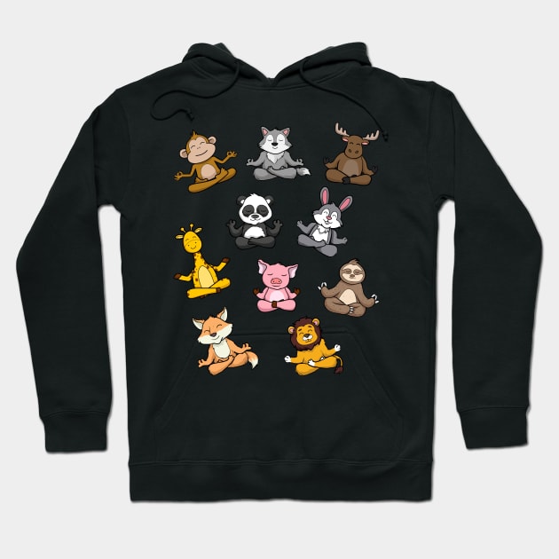 Cute animal doing yoga Hoodie by monicasareen